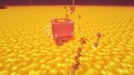 A strider with a saddle (Image via Minecraft)
